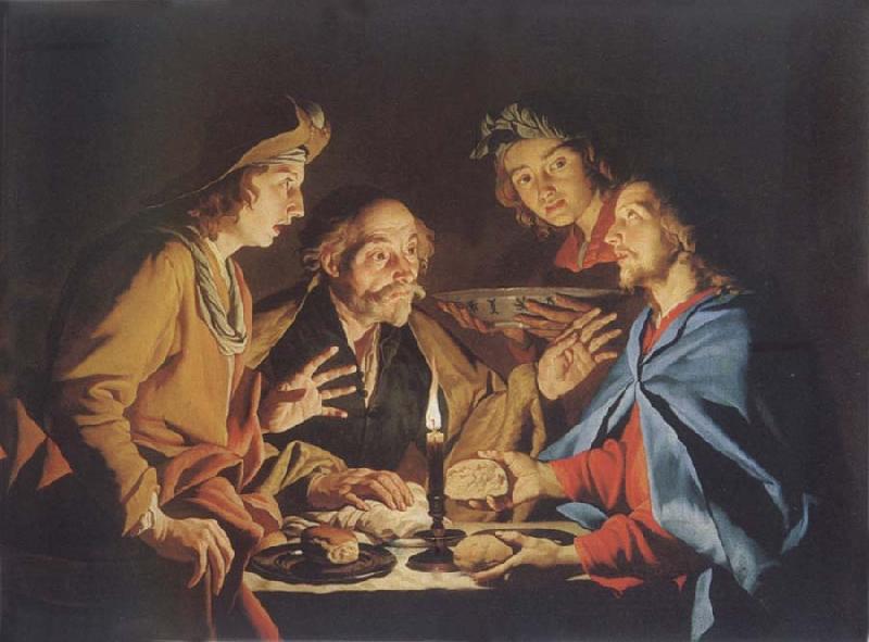 Matthias Stomer Christ in Emmaus Sweden oil painting art